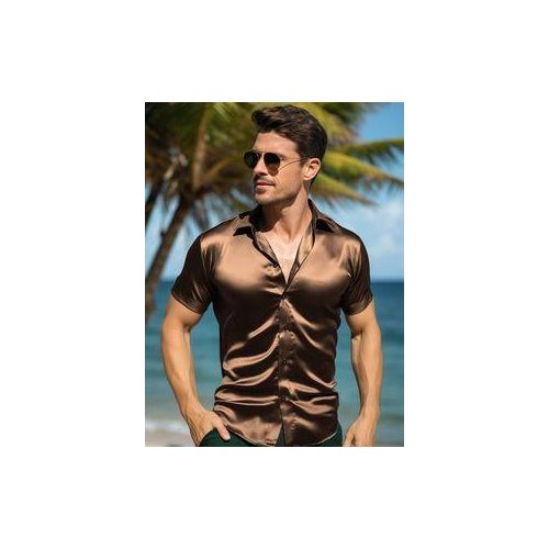 Men's Stylish Silk Button Down Shirt