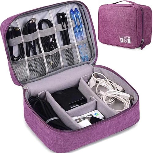 Travel Electronic Accessories Case – Cable Organizer Portable Gadget Bag, 24.5x10x18cm