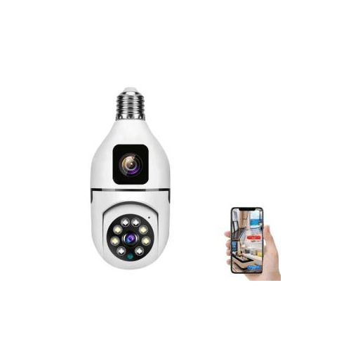 2MP+2MP V380 Bulb WIFI Indoor Camera Dual Lens