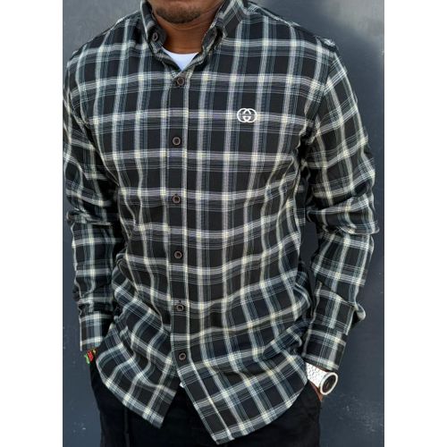 Men's Plaid long-sleeve Button-down Shirt