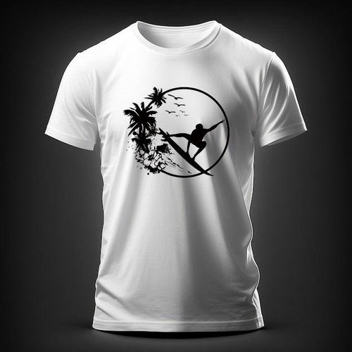 Versatile Men's T-Shirt Crafted From Cotton Materials, Printed Slim Fit Tshirt.