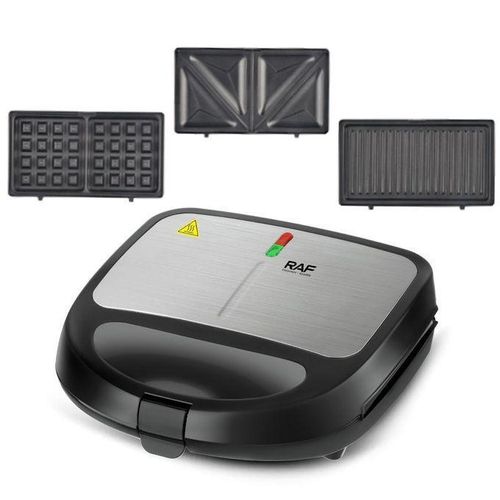 850 Watt High quality 3-in-1 Sandwich Maker with Detachable Plates for Toast/Waffle/Grill