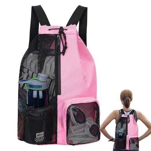 Swim Bag with Wet Pocket Mesh Drawstring Backpack for Swimming Gym Bag