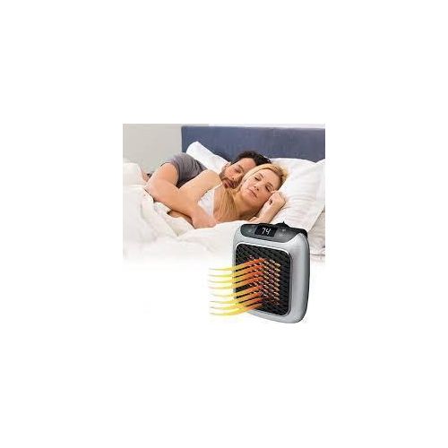 Mini Portable Wall-Outlet Space Heater, 500W Digital Electric Ceramic Handy Heater With Remote Control and LED Display
