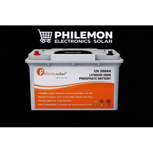 12V 200Ah 2.56kWh Lithium Solar Battery (FLAI12200)