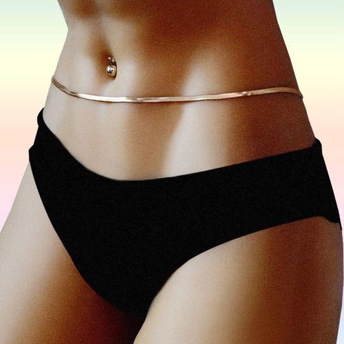 3-Piece Minimalist Gold Snake Chain Waist Set - Elegant Adjustable Belly Chain Body Jewelry for Women - Sexy Summer Beach Bikini Accessory and Everyday Layering Belt