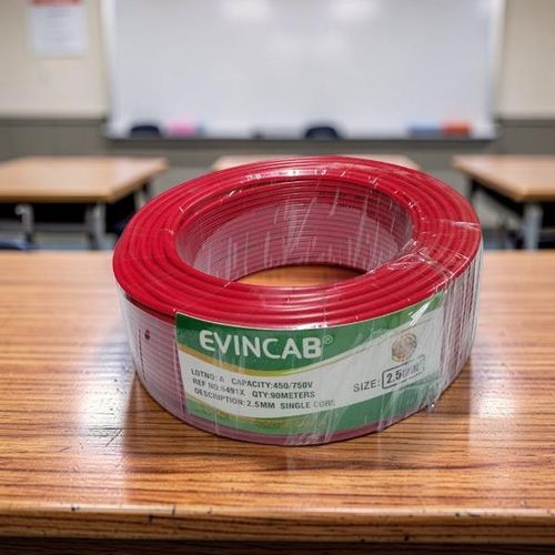EVIN Thick Insulated Red 2.5mm Single Core Solid Copper Wire Indoor Electrical Wiring Cable