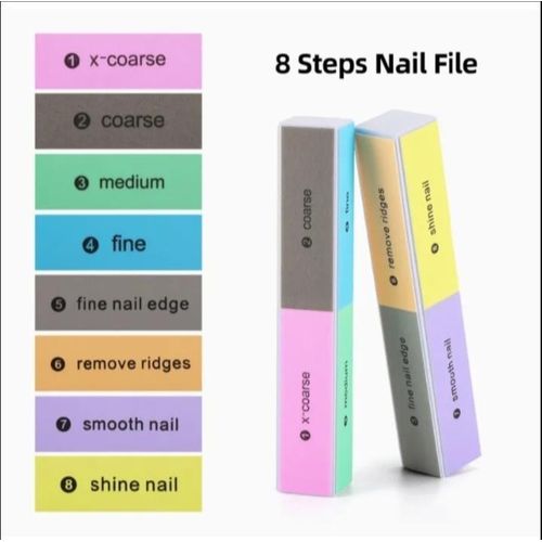 1pc Nail Buffer 8-Step Professional Reusable Nail File Buffing Polishing Block Nail Manicure Treatment Sanding Tool for Shiny Glossy Nails Manicure Pedicure
