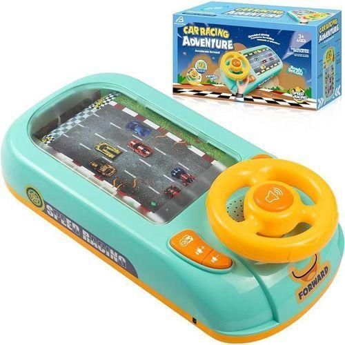 Adventure Racing Car Musical Steering Wheel Toys for Boys and Girls Toddler Simulated Driving Racing Car Game with Sound Interactive Educational Learning Race Truck for Kids
