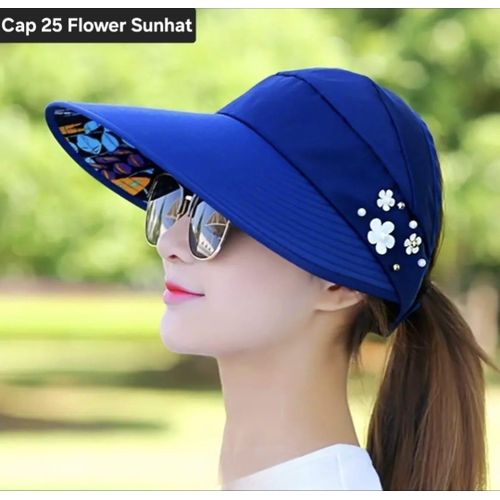 1 pc Wide Brim Sun Hat For Women UV Protection Sun Hat Summer Beach Foldable Visor