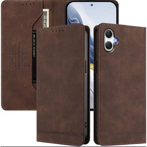 Caseme Samsung Galaxy A06 Case,Compatible with Samsung Galaxy A06 4G SM-A065 Flip Magnetic Closure Wallet Cover Brown