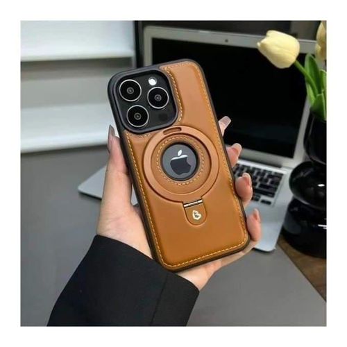 RIMBMAX Proguard Vintage Leather Magnetic Phone Case for Apple iPhone 13 Pro Max – Premium Protective MagSafe Cover with Built-In Kickstand (Brown)