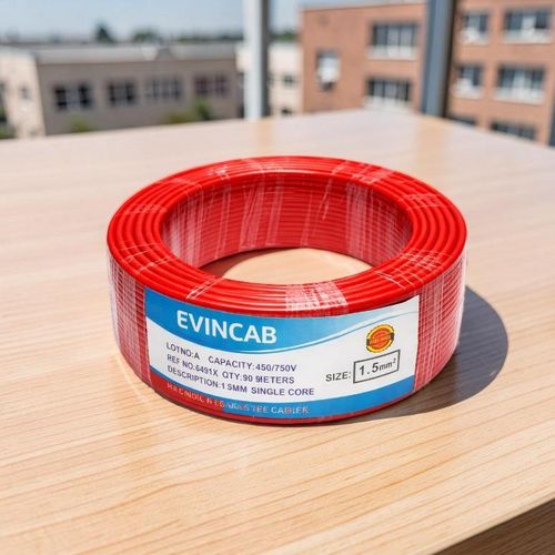 1.5mm Red Single Core Reliable Structure Long Reliability Electrical Wiring Cable