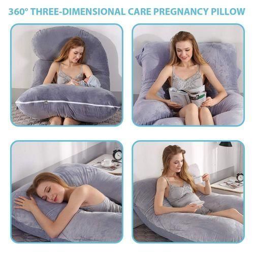 Soft Velvet Cover U Shape Pregnancy Pillows For Sleeping U-Shape Full Body Pillow And Maternity Support