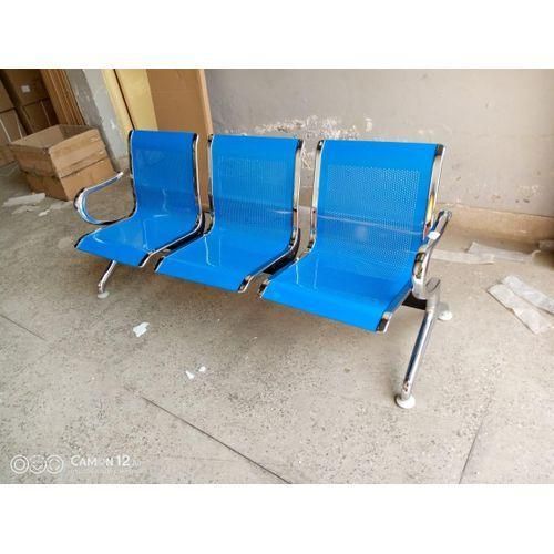 3 Seater Office Waiting Bench Durable Metal Reception Seat Strong Steel Frame Comfortable Public Waiting Chair for Hospital Office Bank Salon School Modern Waiting Area Furniture