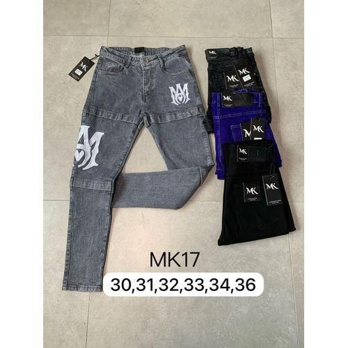 NON-FADE Denim Slim Fit Mens Jeans-MK17 GREY