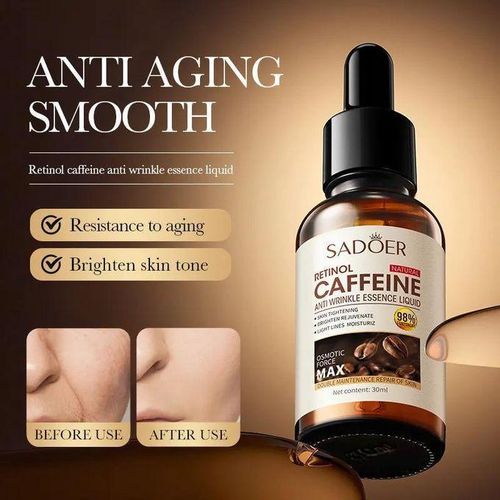 Nourishing CAFFEINE Retinol Serum for Face Anti Aging Retinol Serum Caffeine Serum for Dark Circles and Puffiness Smoothing Fine Lines and Skin Brightening for Women and Men