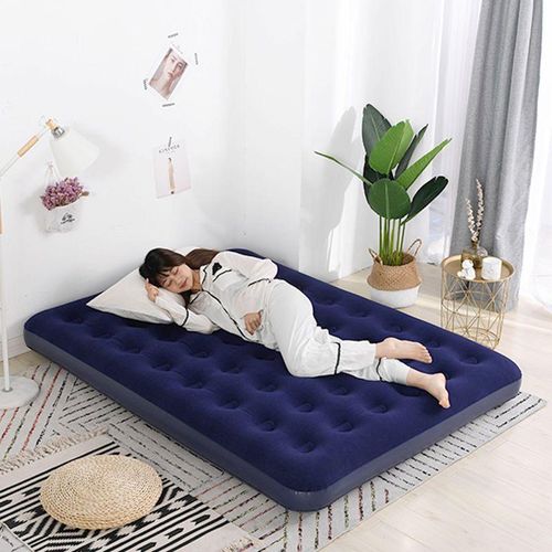 Intex Inflatable Mattress 6x6 with Free Electric Pump – Durable Double Air Bed for Home, Camping, and Guest Use – Waterproof, Comfortable, Easy to Inflate and Deflate