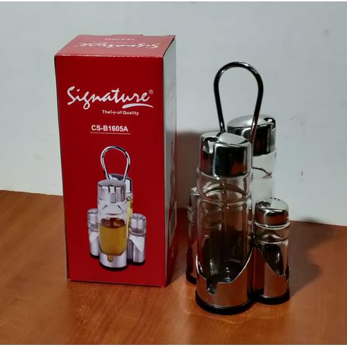 2pcs Oil Jar And 2pcs Salt Shaker With Holder Glass kitchen