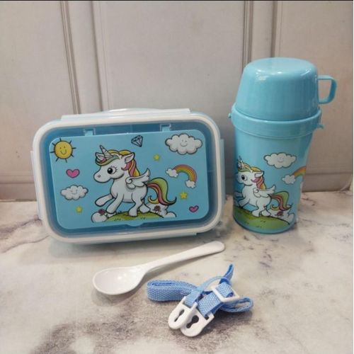 Unicorn Lunch Box Water Cup Set 3 Compartments Cartoon Mermaid Salad Box Lunch Box for School kids school snack box