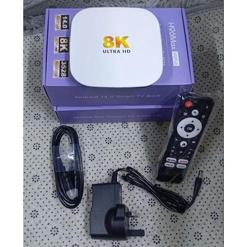 Smart TV 14 H96MAX M2plus Android 14.0 Tv Box 4gb ram 128gb rom