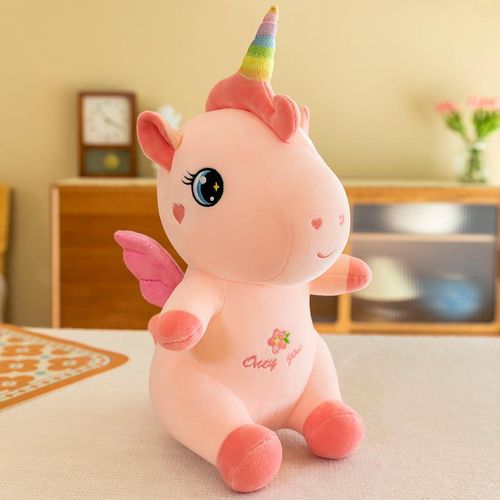 Huggable Soft Cute Unicorn Dream Rainbow Plush Toy High Quality Pink Horse Sweet Girl Home Decor Sleeping Pillow Gift For Kids