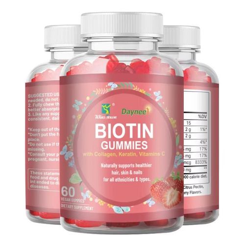 Daynee Biotin Gummies With Collagen Keratin Vitamin C - 60 Gummies Biotin Gummies with Keratin Collagen Peptides - Advanced Supplement for Hair Growth Treatment for Men Women
