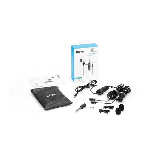BY-M1DM Dual Lavalier Clip-On Mic for Clear Sound Recording on DSLR and Phone