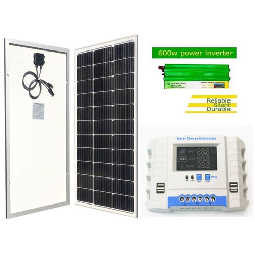 600 Watts Solar Panel All Weather Solar Panel + Free 20A Solar Charge Controller + Free 600W Solar Power Inverter DC To AC Solar Inverter
