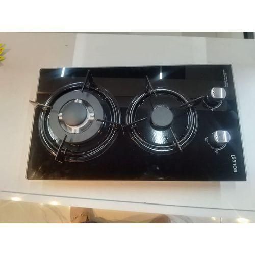 hob 2 burners inbuilt gas glass tampared hod