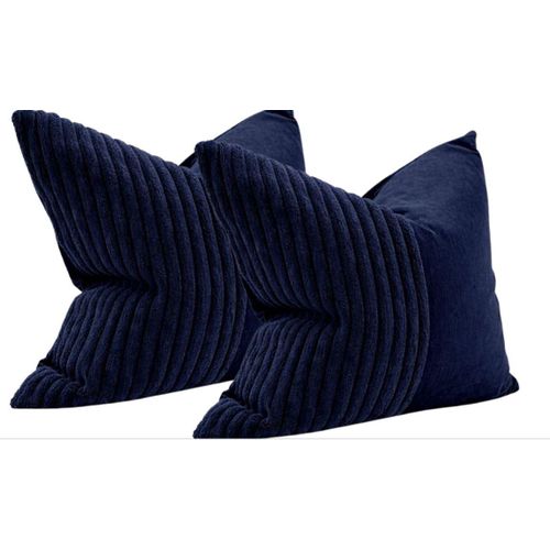 Pack of 2 solid and corduroy blue covers(Cases)