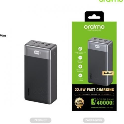 Original 40000mAh 22.5W fast charging Portable Powerbank -Black.