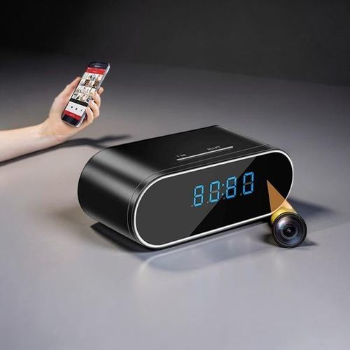 Video Recorder Android Support IOS Support Remote Monitoring 1080P Full HD 4K Home and Office Security Surveillance Monitoring Alarm Mini Table Clock WiFi Spy Hidden Camera Audio Video Recorder