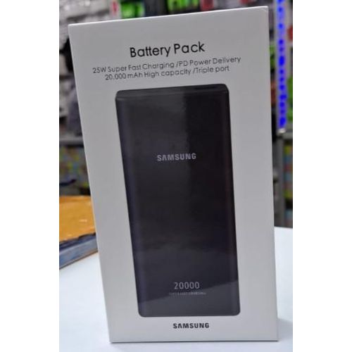 Samsung 20,000mAh 25W Super Fast Charging Battery Pack with PD – Triple Port, High Cap