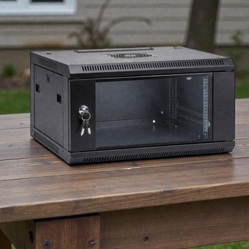 Adjustable Front Rear Profiles 6U Wall Mount Data Cabinet with Easy Access & Cable Entry Options