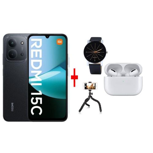 Redmi 15C, 6.9''120HZ,up to 8GB Extended RAM+ 128GB Storage, Battery: 6000 mAh, 50MP-BLACK +FREE GIFTS