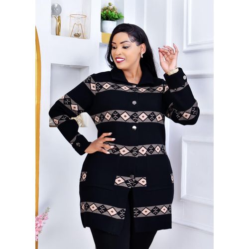 Winter Trendy Warm Semi Turkey Knitted Cardigan Sweater For Women