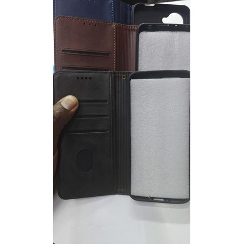 Brown Premium Vintage Leather Flip Wallet Case for Redmi Note 14 Pro Elegant PU Leather Card Holder Zipper Coin Pocket Secure Magnetic Closure