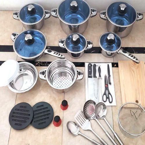 Germany Life Heavy Duty Durable 30 Pieces Stainless Cooking Pots Set/ Sufurias