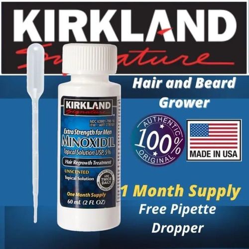 ORIGINAL extra strength for men minoxidil hair regrowth treatment 60ml with straw