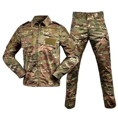 Tactical Military Uniform Army Forces Airsoft Soldier Training Combat Jacket Pant Suit- Tricolor Green Brown