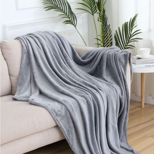 Grey 66 fleece throw blanket
