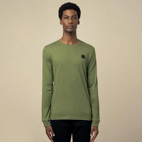 Men Crew Neck Long Sleeve Tee - Fatigue Green