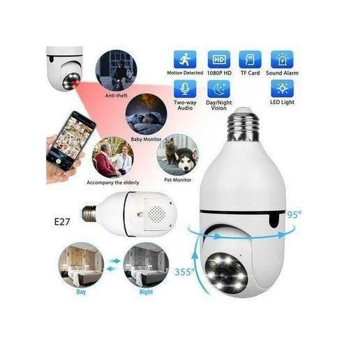 Ptz Rotating Wireless Wi-Fi Nanny CCTV Bulb Security Camera