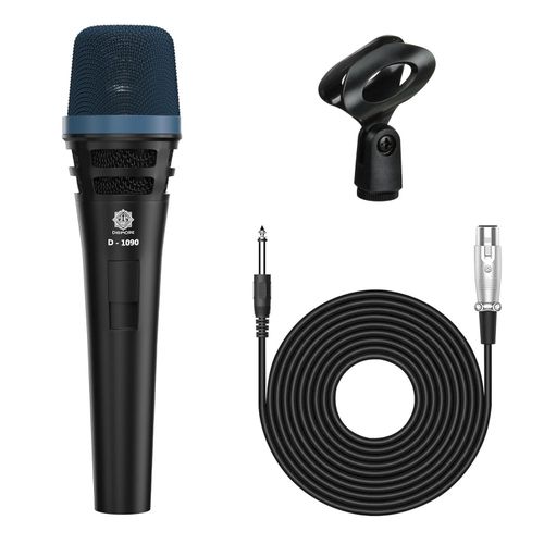 Professional XLR Dynamic Microphone , Cardioid Pickup , Large Capsule , 20ft XLR Cable & Mic Holder , Ideal for Singing, Karaoke, Recording, DJ & Live Performances (D-1090)
