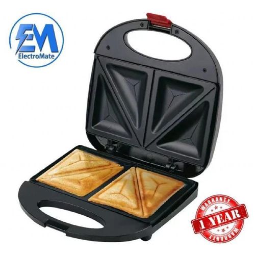 Electromate 2-Slice Sandwich Maker – Electric Toast & Grill, Non-Stick Plates