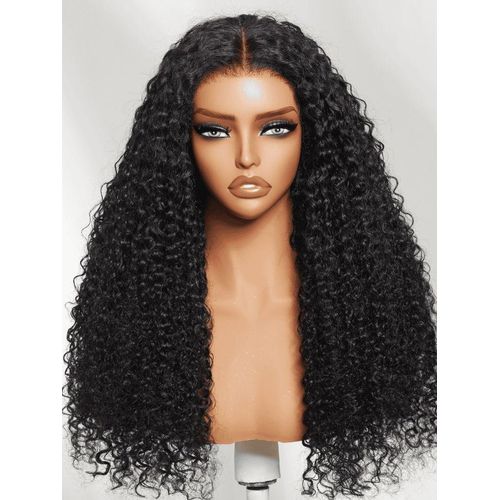 16 Inch Water Curl Black Pure Human Hair Wig