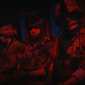 call of duty characters in a plane with red lighting