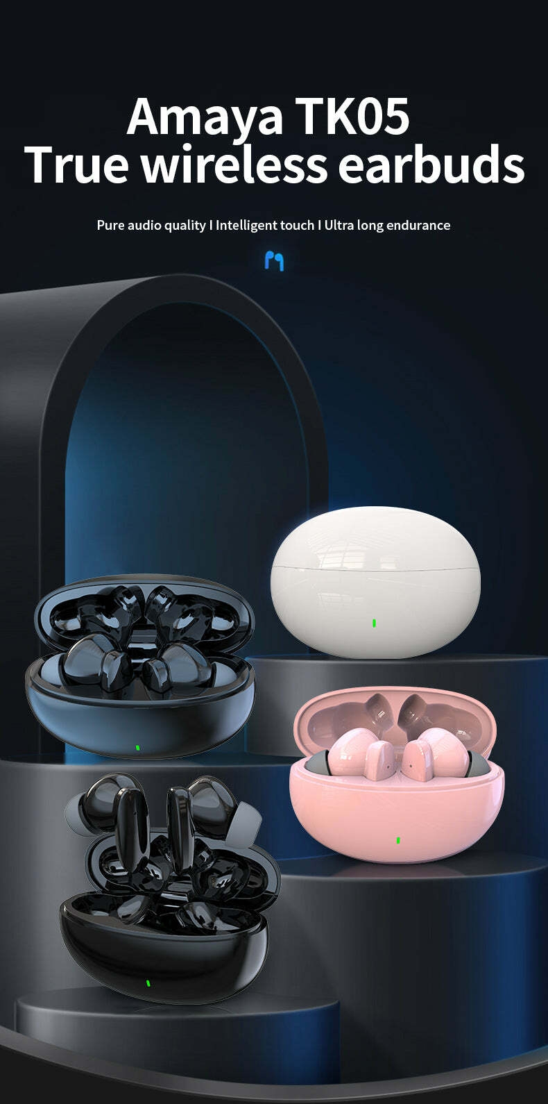 Amaya TK 05 Wireless Sports Earbuds 5.3 Bluetooth - 20 Hours Play Time 1 Year Warranty