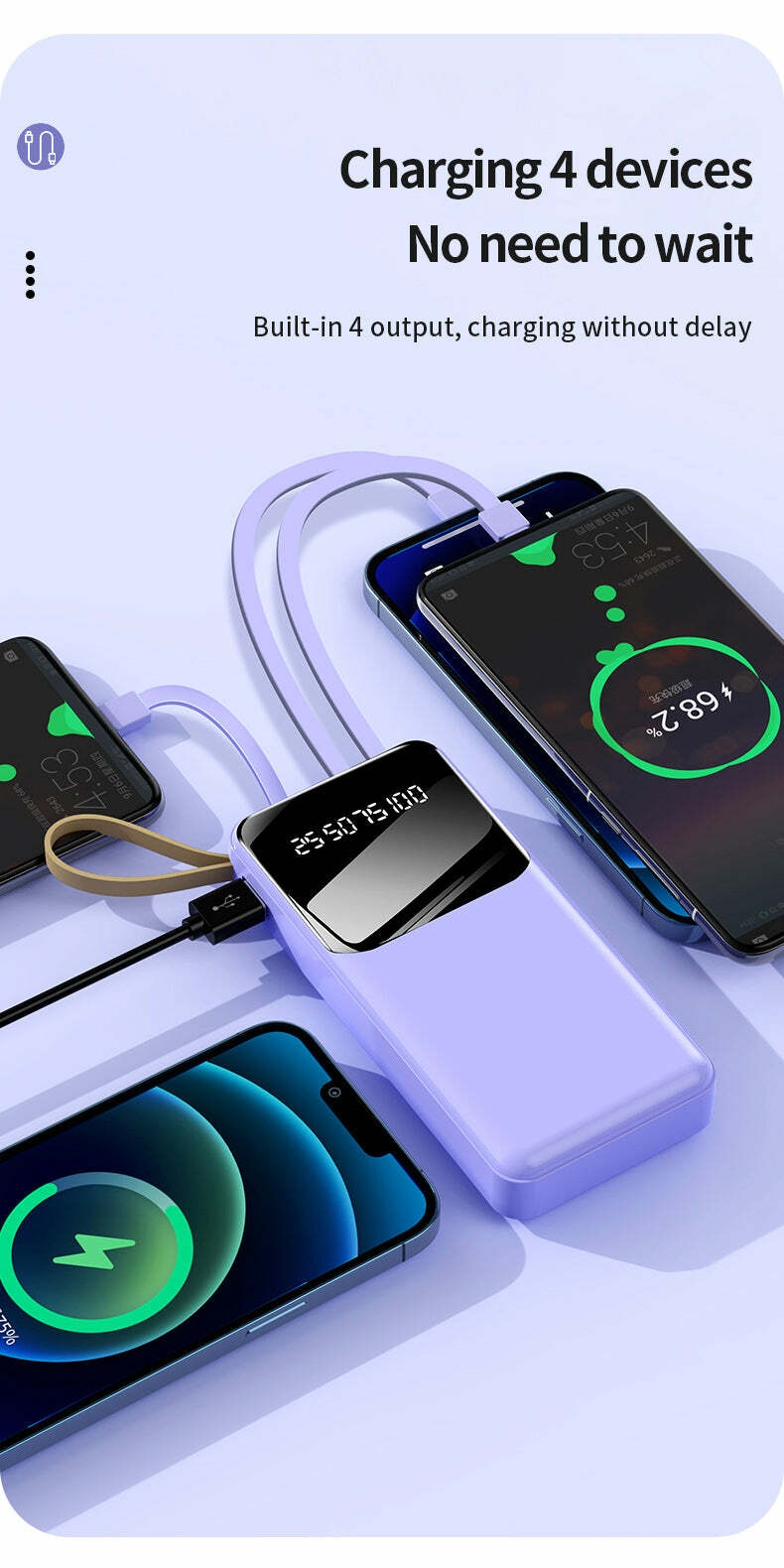 Amaya APW-01 Power Bank 20000mAh super fast charging with 4 lines